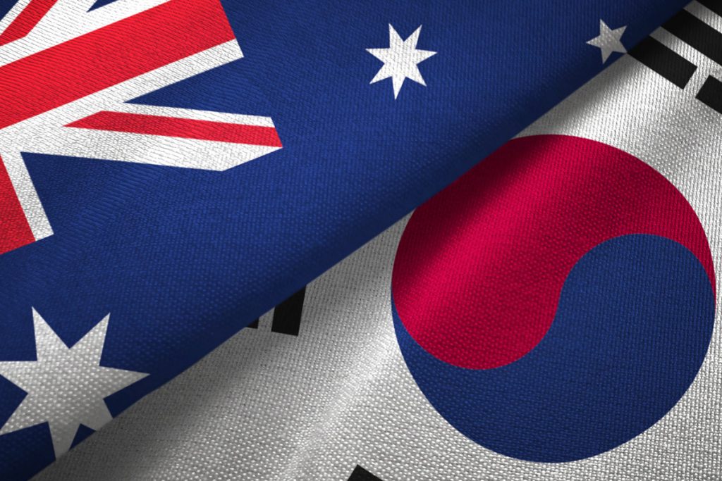 Flags of Australia and South Korea