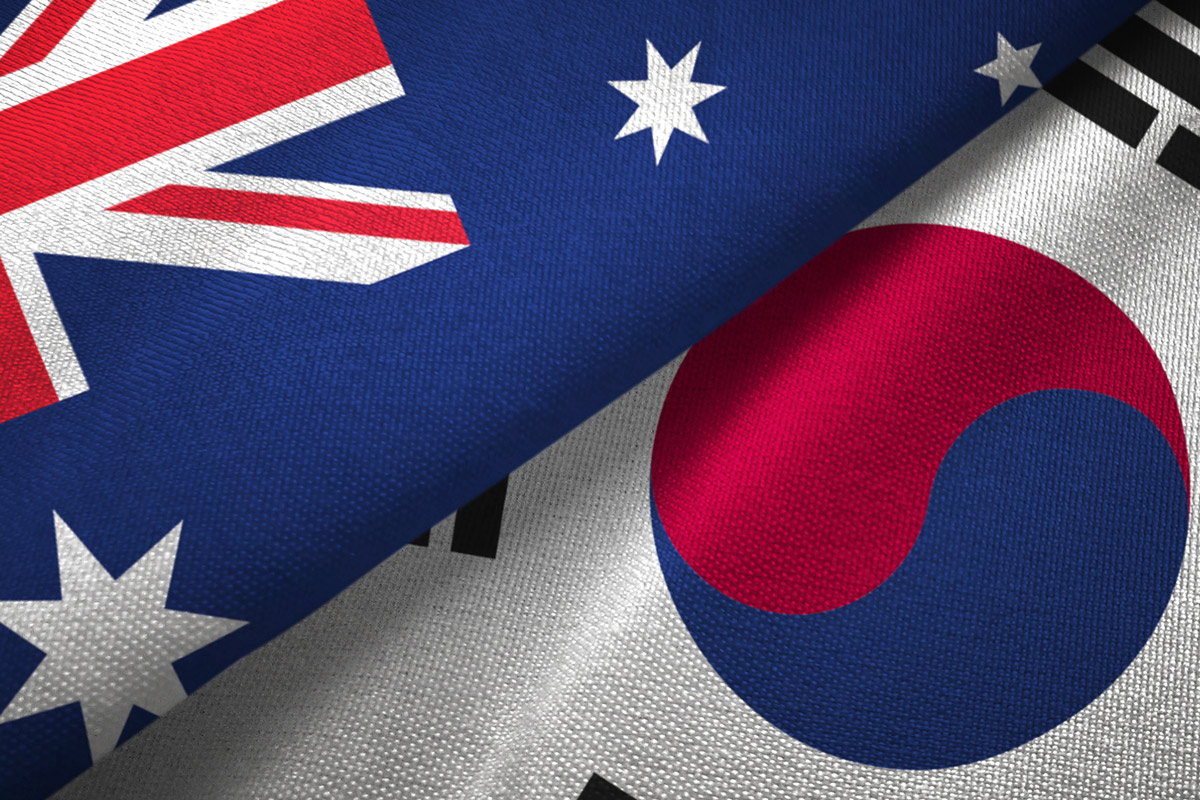 Flags of Australia and South Korea Flags of Australia and South Korea