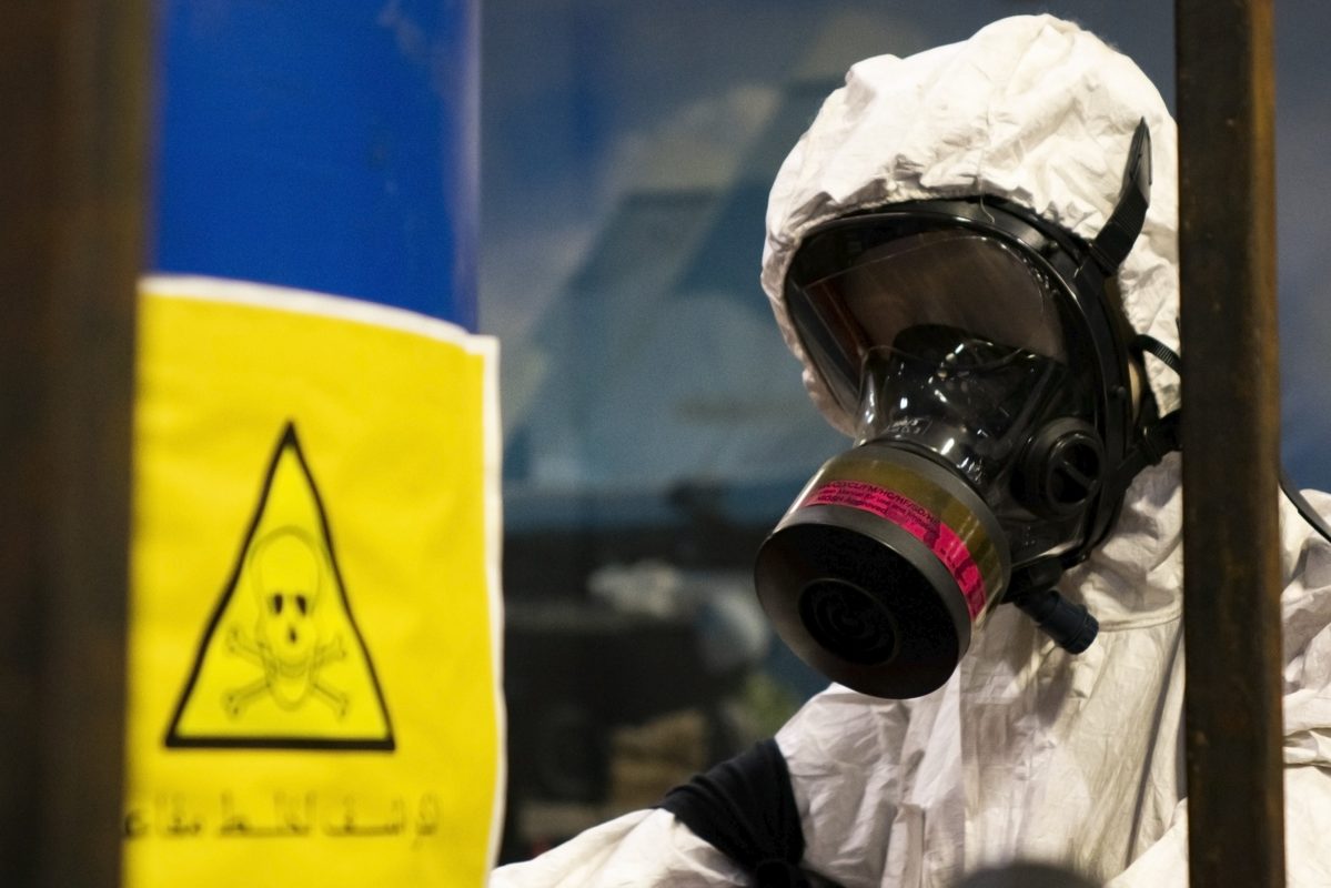 Person in protective suit Person in protective suit