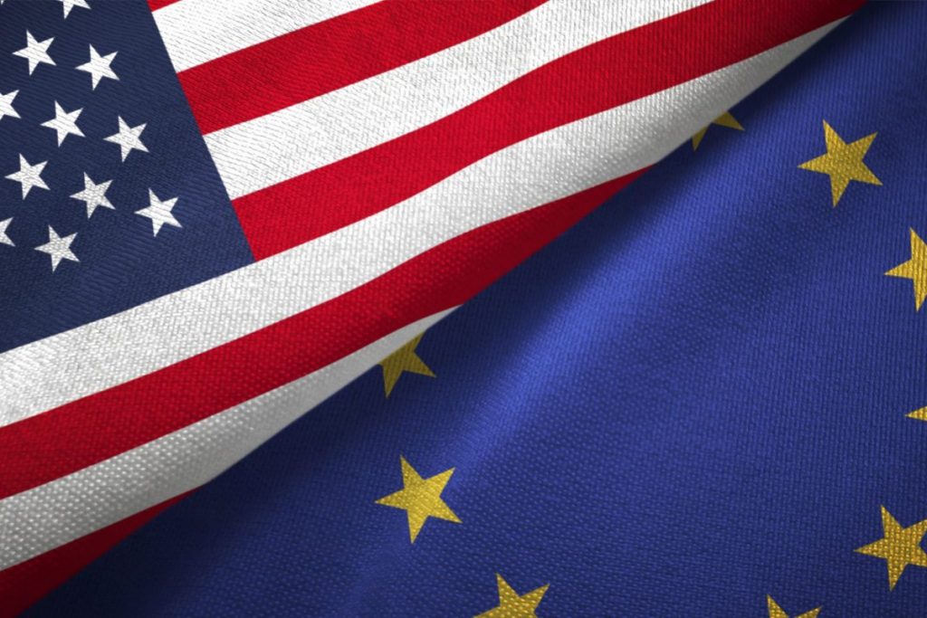 European Union and United States flags
