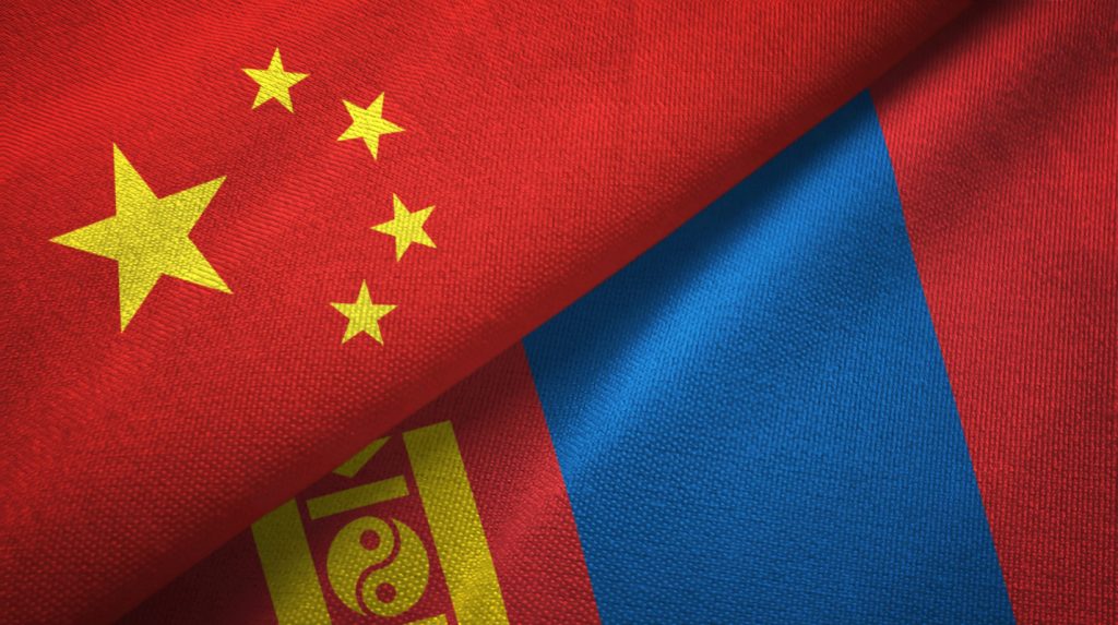 Flags of Mongolia and China
