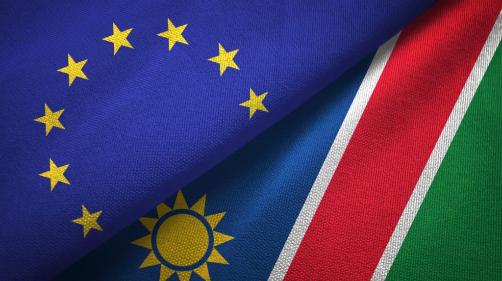 Flags of Namibia and European Union