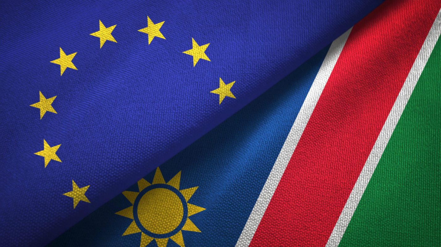 Flags of Namibia and European Union Flags of Namibia and European Union