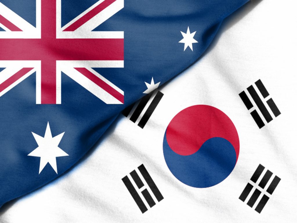 The-flags-of-Australia-and-South-Korea