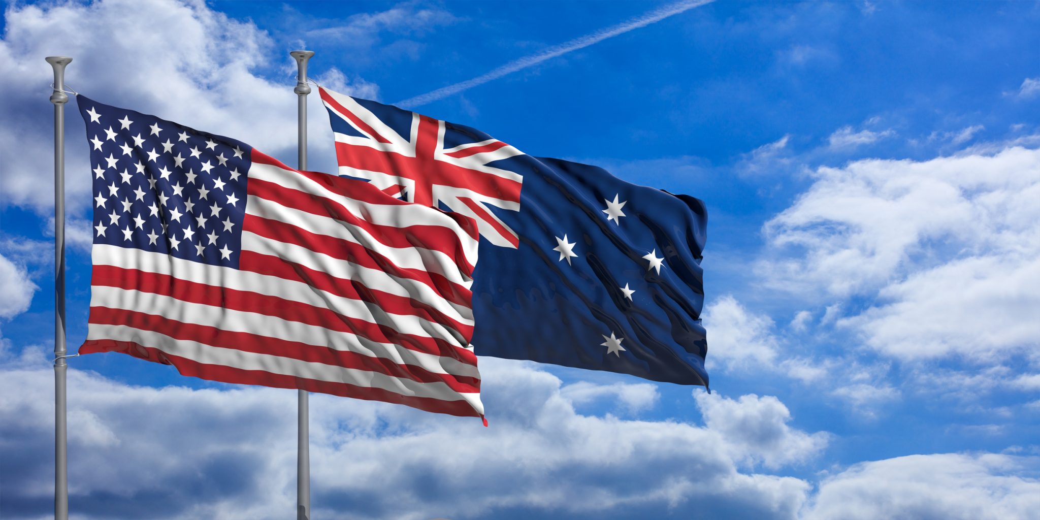 Australian and American flags Australian and American flags