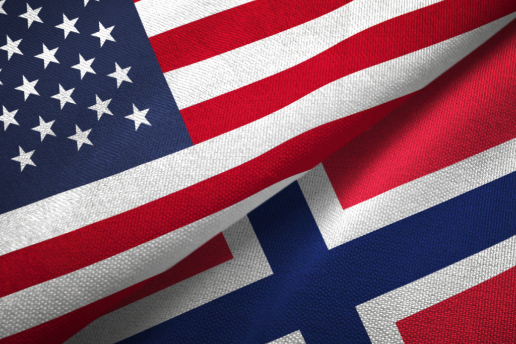 norway us flag flagge