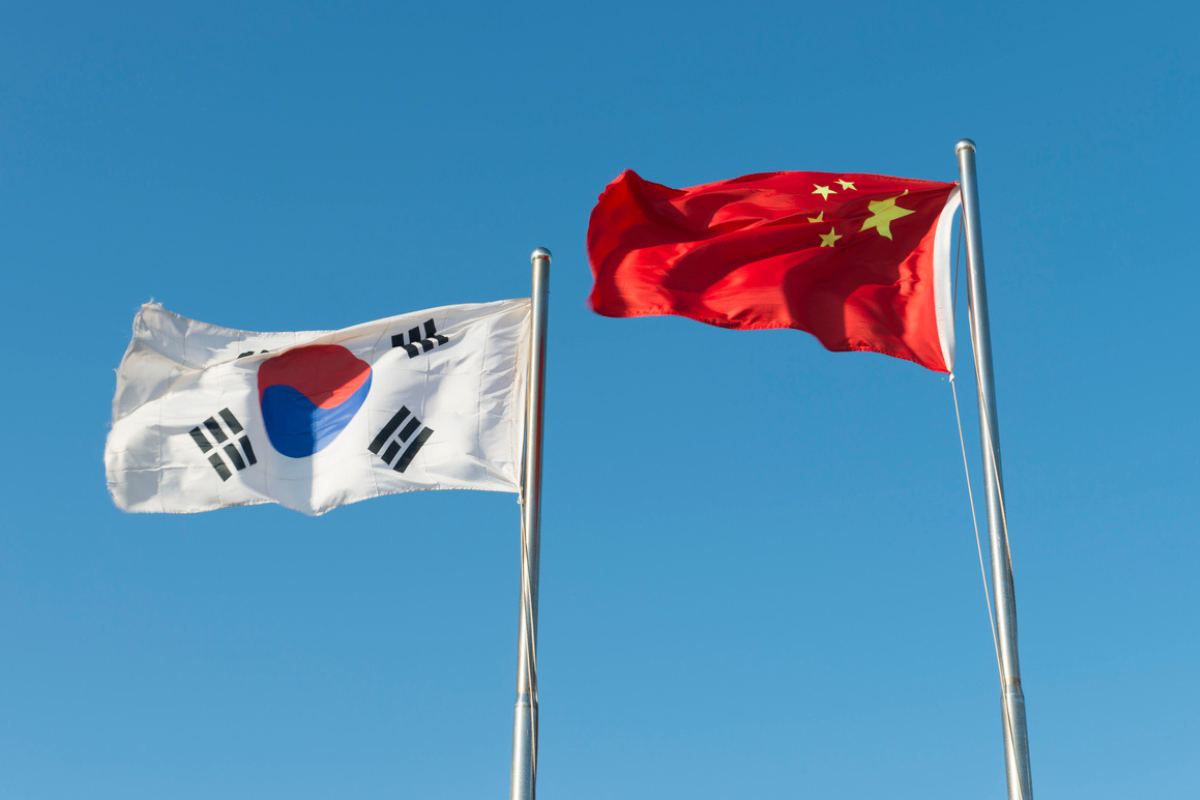 china korea flag china korea flag