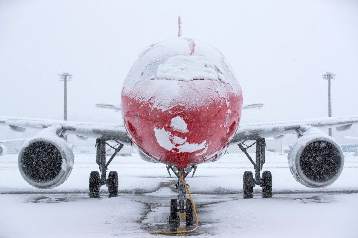 Airplane winter ice snow Airplane winter ice snow