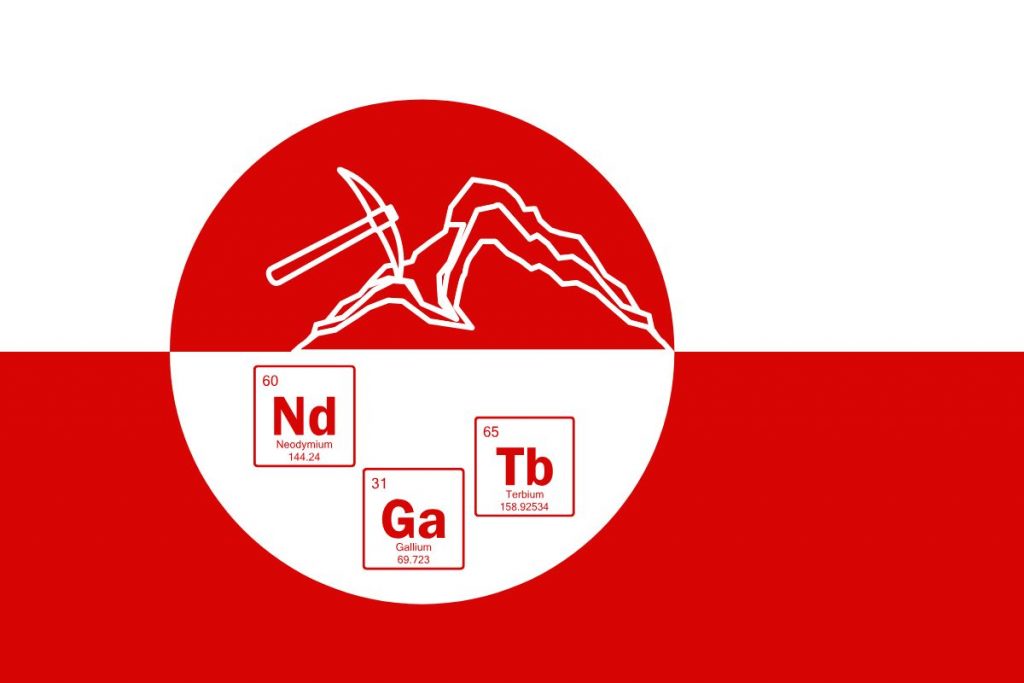 Greenland flag with rare earths