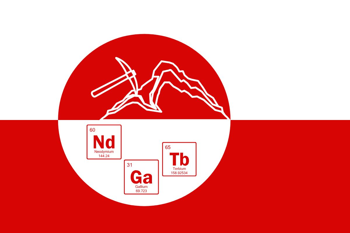 Greenland flag with rare earths Greenland flag with rare earths