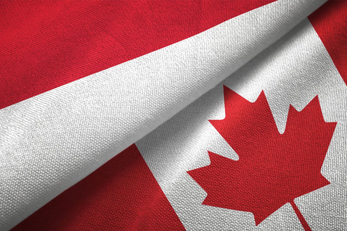 Flags of Indonesia and Canada